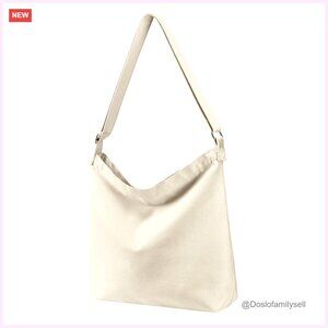 Large Canvas Crossbody Tote Bag, Recycled Material, Machine Washable